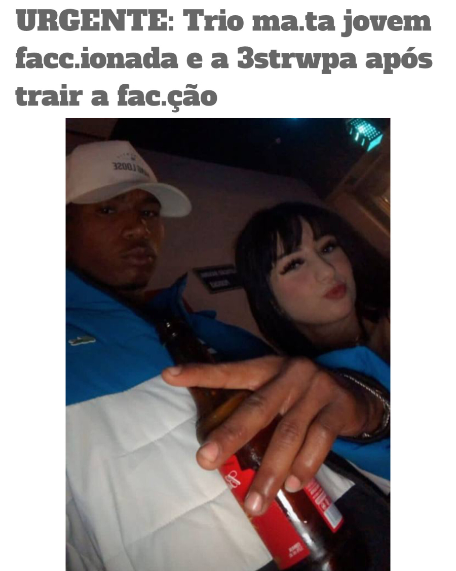 URGENTE: Trio ma.ta jovem  facc.ionada e a 3strwpa após trair a fac.ção