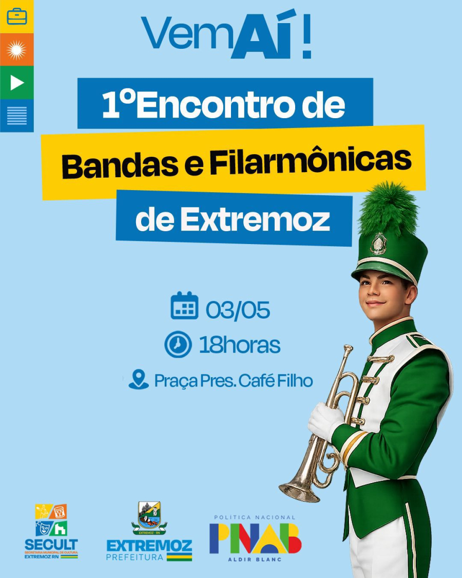 Extremoz promove 1º Encontro de Bandas e Filarmônicas com apresentações abertas ao público neste domingo